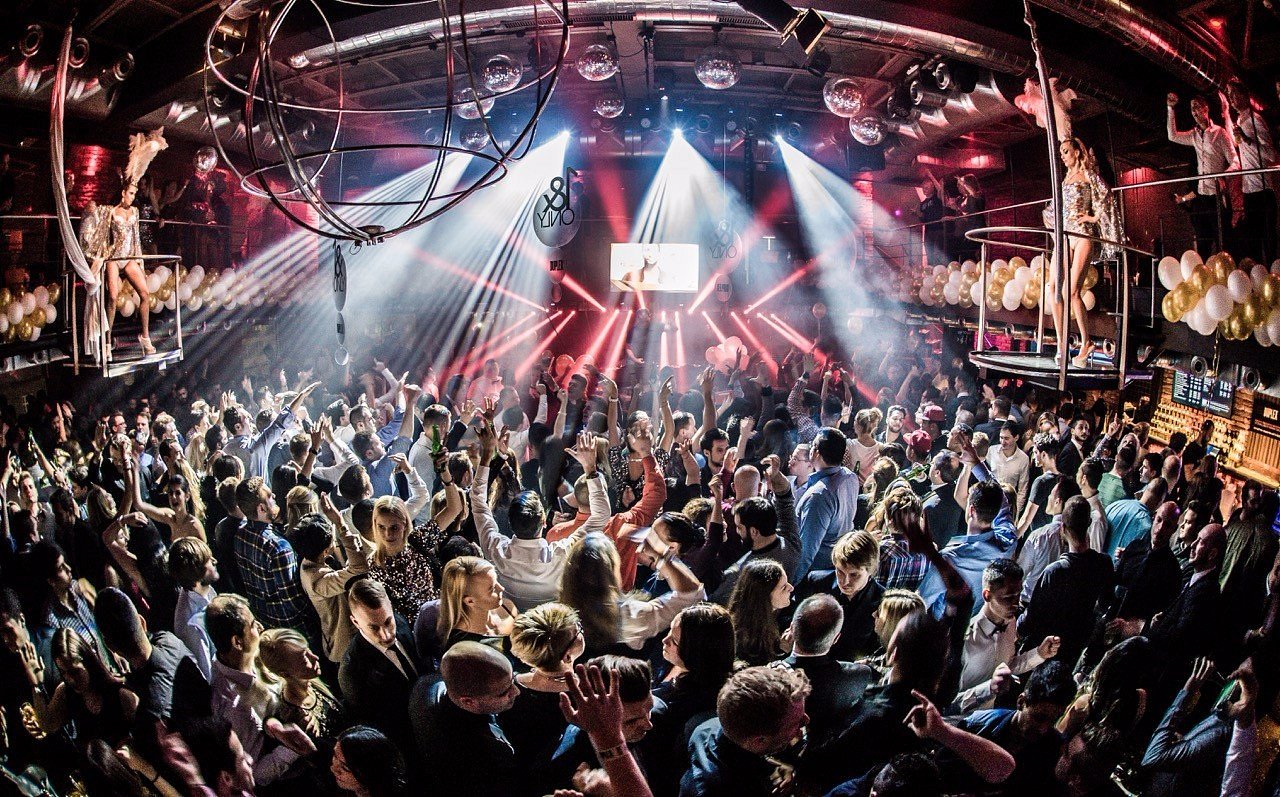 People dancing in a nightclub