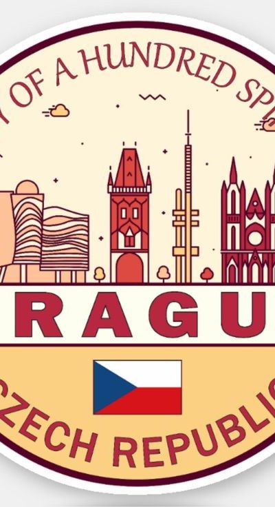 Prague Czech Republic City Skyline Emblem